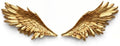 QPOIBSD 3D Gold Angel Wings Wall Decor, Feather Sculptures for Home (1Pair) by QPOIBSD