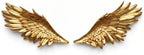 QPOIBSD 3D Gold Angel Wings Wall Decor, Feather Sculptures for Home (1Pair) by QPOIBSD