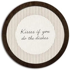 CFFJLHN Funny Kitchen Decor, Neutral Kitchen Round Wooden Wall Art Kisses If You Do Dishes Aesthetic Artwork Rustic Quirky Round Hanging Wall Decor Retro Dish For Kitchen Apartment, 10x10 Inch by Unknown