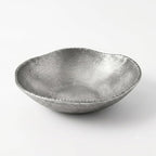 ANDALUCA Rustic Silver Decorative Cast Metal Round Bowl 10 inch (Silver) by ANDALUCA