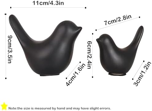 Small Animal Statues, Black Bird Figurines Home Decor, Modern Home Decorative, Ceramic Decor for Office Desktop, Bookshelf, Bedroom, Living Room, Cabinets, Coffee Table(Black 2 Pcs) - Image 5
