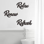 3 Pieces Bathroom Decor Black Bathroom Wall Art Relax Renew Refresh - Image 4