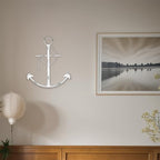 Fleecy day Nautical Anchor Wall Decor, Antique Metal Anchor Art Wall Decor With Chain,Vintage decorations for Bedroom,Living Room,Dorm Home,13in Antique Farmhouse Decor (Vintage White) - Image 5