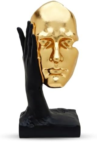 Gold Decor Resin Bust Statue Abstract Face Sculpture for Shelf by ZHAOXIANG