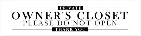 CSWLJS Metal Signs Owners Closet Sign No Guest Access Sign Compatible with Essentials for Hosts Air Bnb Essentials for Hosts Private Door Renter Friendly Decor Signs 4x16 in by CSWLJS