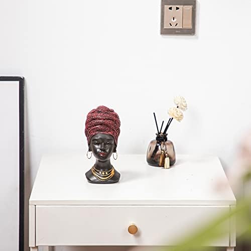 African Woman Bust Statue Afrocentric Home Decor Accents Gift for Women - Image 6