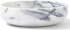 6.7" Decorative Bowl - Natural Marble Key Bowl & Centerpiece (White & Grey) by CMCHICMONDAY