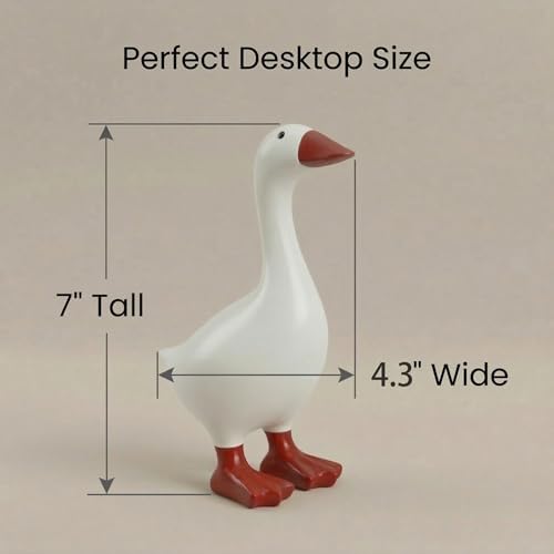Desk Goose 7 inch Gifts for Women, Mini Desktop Goose Statue Decor for Living Room Bedroom Bookshelf and Office - Image 3