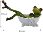 VVGIFTS Frog Figurines Cute Craft Resin Frog Statue for Home Bathroom Decor - Image 5
