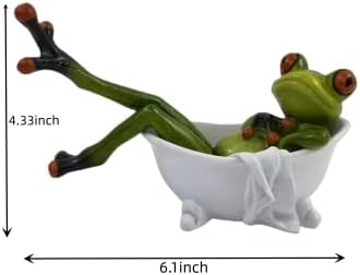 VVGIFTS Frog Figurines Cute Craft Resin Frog Statue for Home Bathroom Decor - Image 5