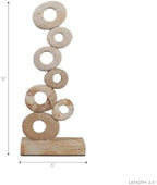 Palimanan Stone Stacked Ring Sculpture Ornament for Home, Bathroom and Room Decor - Decorative Accent for Office Shelf or Coffee Table Display - Figurine Styling for Living Room - 15", Ivory - Image 4
