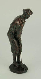 Man Golfer Putting Bronzetone 9 Inch Resin Stone Statue Figurine - Image 4