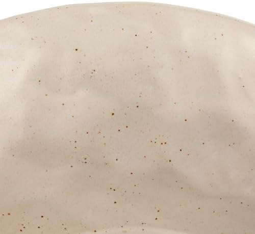 Creative Co-Op Stoneware Footed Pedestal Bowl with Handles, Reactive Glaze, White - Image 4