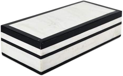 Handicrafts Home Black & White Remote Control Box with Lid, 10x4.5x2.5 In by HandicraftsHome