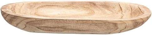 Bloomingville Hand-Carved Paulownia Wood Bowl, Natural - Image 5