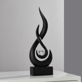FJS Black Abstract Flame Sculpture for Living Room Coffee Table Decor by FJSHomeDecor