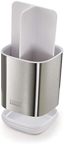 Joseph Joseph EasyStore Stainless-Steel Toothbrush Holder Bathroom Storage Countertop Organizer Caddy, Small - Image 5