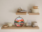 Mountain Boho Wall Decor, Colorful Round Artwork for Wall, Abstract Colorful Office Decor, Round Boho Home Decoration, Circular Hanging Art with Hooks for Living Room Bedroom Kitchen Dorm Decoration, - Image 4