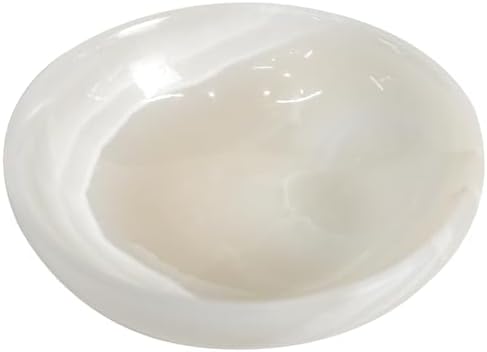 Luxury Decorative White Onyx Bowl, Large Key Bowl For Decor by FutureStone