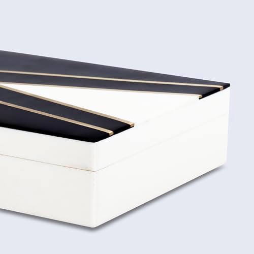 Handicrafts Home Black Large Photo Memory Storage Box with Lid,12x6x2 In - Image 5