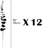 ABAJI 24 PCS Eucalyptus Stems Plastic Vivid Leaf Decorations Artificial Leaves Fake Faux Greenery Plant for Home Office House Table Desk Decor Wedding or Party Vase Forever Live - Image 2