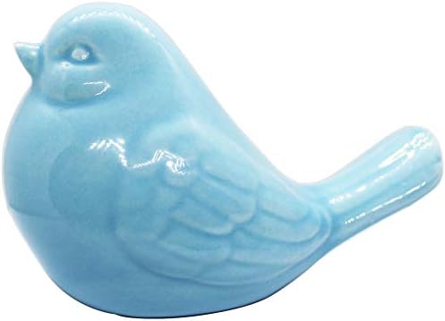 NEW Blue Bird Figurine, Ceramic Chubby Bird Figure Cottage Animal Bird Statue Decorations for Home Garden Decor Accents - Image 2