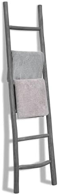 FUIN Blanket Ladder, 6ft Rustic Solid Wood Decorative Ladder, Grey by FUIN