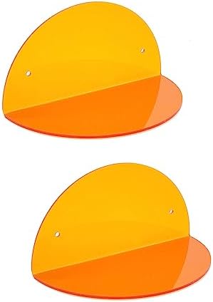 ROYALITA 2-Pack Small Acrylic Shelves Room Decor Floating Shelves, Orange - Image 6