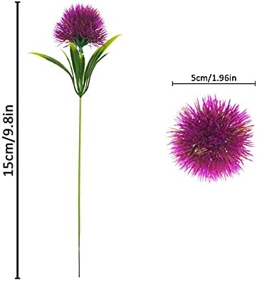 Uieke 10 Pcs Dandelion Artificial Flowers Purple Flowers Fake Plants Flower Bouquet Plastic Flowers for Home DIY Decoration Wedding Decor - Image 7