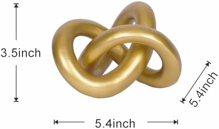 Geometric Round Sculpture Gold Knot Statue Decor Modern Tabletop Sculpture and Figurines Round Decorative Ornaments Knick Knacks Home Decor for Shelves Coffee Table Bookshelf Decoration Gifts - Image 4