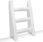 FUIN Tea Towel Ladder, Mini Rustic Solid Wood Decorative Ladder, White by FUIN