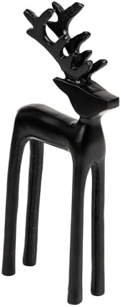 Mind Reader Modern Metal Reindeer Figurine, Sleek Aluminum Winter Holiday Decor, Rustic Contemporary Accent, Black by MindReader