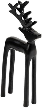 Mind Reader Modern Metal Reindeer Figurine, Sleek Aluminum Winter Holiday Decor, Rustic Contemporary Accent, Black by MindReader
