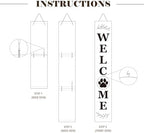 Perfnique Interchangeable Welcome sign for front porch standing, 47 x 7.9 Inch Black Wooden Leaner Sign with 10 Interchangeable Designed Icons, Morden Farmhouse Rustic Seasonal Decor for Spring Easter - Image 7