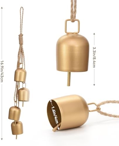 Gold Christmas Bells for Decorations: Vintage Bells Metal Decorative Bells - Image 2