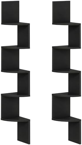 HOOBRO Corner Shelf Wall-Mounted, Set of 2 Floating Corner Shelves for Wall by HOOBRO