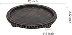HPC Decor 12in Round Tray for Home Decor- Black Wood Beaded, Decorative Round Tray for Living Room Decor, Coffee Table Decor, Kitchen Table Decor or Farmhouse Serving Tray - Image 3