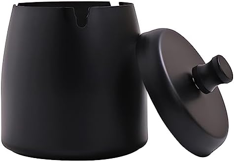Small Outdoor Ashtray with Lid for Cigarette, Smokeless Stainless Steel Ash Tray, Smell Proof Windproof Ashtrays for Outside Patio Home Office Tabletop, Odorless Car Ashtrays(2.99"x2.68"x2.95") by INONE