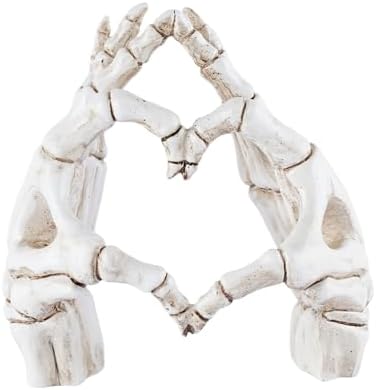 Skeleton Heart Hands Decor Gothic Statues Halloween Decor, White by Unknown