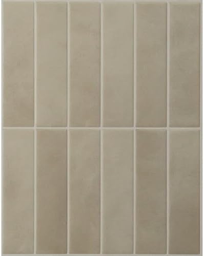 Smart Tiles Peel and Stick backsplash, Stacked Taupe Beige, 11.43"x9" by SmartTiles-OriginalPeelandStickBacksplashTiles