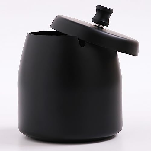 Ashtray with Lid for Cigarette, Stainless Steel Smokeless Odorless Windproof Ashtrays for Home Office Tabletop Outside Patio Outdoor Balcony(3.54"x3.0"x3.38") - Image 4