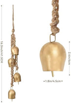 Vintage Hanging Decorative 2 Pack Gold Bells with Jute Hanging Rope - Image 3