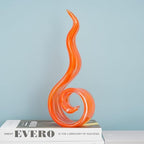 11.4" Tall Hand Blown Glass Sculpture, Murano Style Art Glass Figurine, Modern Coastal Home Decor Accent for Shelf, Table, TV Stand, Living Room Decoration - Image 4