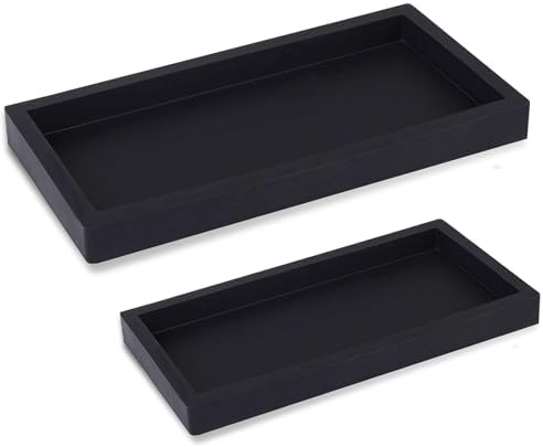 Silicone Bathroom Vanity Tray Dish Soap Holder Sink Organizer, Black by Heagoale