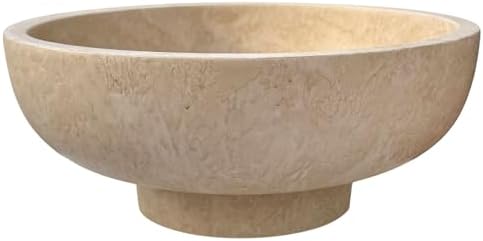 OAKOA Large Decorative Bowl - Stone Fruit Bowl - Stone Bowl Decorative by OAKOAHome