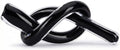 LCCCK Black Abstract Glass Knot Sculpture, Hand Blown Glass Decor for Coffee Table TV Cabinet, Shelf or Mantel Accent, Modern Knot Art for Coastal Living Room Tabletop Knick Knacks by LCCCK