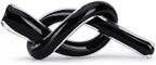 LCCCK Black Abstract Glass Knot Sculpture, Hand Blown Glass Decor for Coffee Table TV Cabinet, Shelf or Mantel Accent, Modern Knot Art for Coastal Living Room Tabletop Knick Knacks by LCCCK