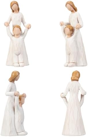 Mother and Child Figurine, Mom and Boy Holding Hands Walking Together - Image 6
