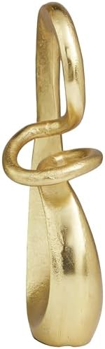 Deco 79 Aluminum Metal Abstract Decorative Sculpture Swirl Home Decor Statue, Accent Figurine 7" x 4" x 13", Gold - Image 4