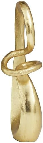 Deco 79 Aluminum Metal Abstract Decorative Sculpture Swirl Home Decor Statue, Accent Figurine 7" x 4" x 13", Gold - Image 4